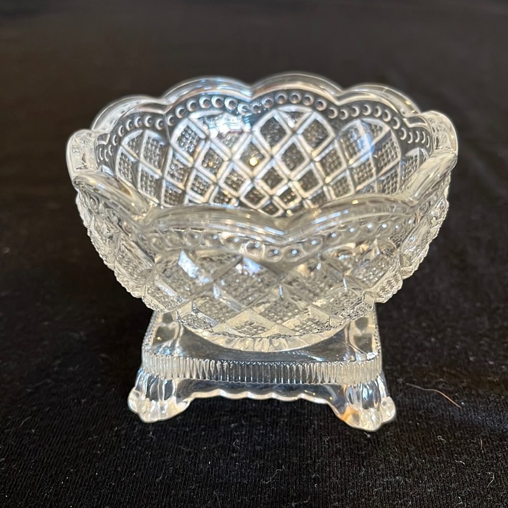 Crystal, cut glass bowl,2”T, 3”W